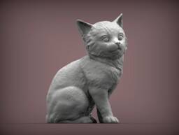 Kitten Figurine Statue - 3D Printed For Cat Lovers, Ornament, Memorial, Gift - thumbnail 1