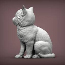 Kitten Figurine Statue - 3D Printed For Cat Lovers, Ornament, Memorial, Gift - thumbnail 2
