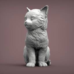Kitten Figurine Statue - 3D Printed For Cat Lovers, Ornament, Memorial, Gift - thumbnail 3