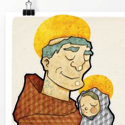 Original Portuguese Saint Anthony Wall Art Printing Poster Illustration Print Drawings Graphic Design Work Home Decor - thumbnail 3