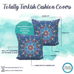 Mediterranean Inspired Cushion Covers - Decorative Cover Pillow Colourful Birthday Housewarming Gift - thumbnail 2