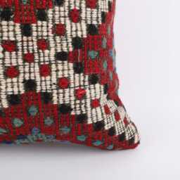 Handmade Turkish Kilim Pillow Cover Ethnic Woven Wool Cushion - 20x20 - thumbnail 3