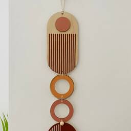 Bauhaus Plywood Wall Hanging - Geometric Mobile, Modern Home Decor - thumbnail 2