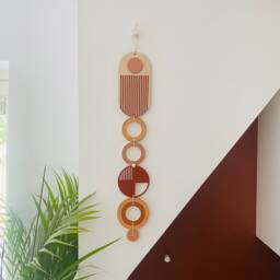 Bauhaus Plywood Wall Hanging - Geometric Mobile, Modern Home Decor - thumbnail 4