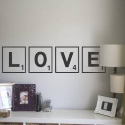 Love Scrabble Decal, Tile Wall Art, Letters Decor, Decor Love Sticker - thumbnail 3