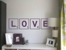 Love Scrabble Decal, Tile Wall Art, Letters Decor, Decor Love Sticker - thumbnail 1