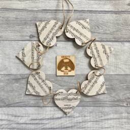 Music Themed Bunting, Wooden Garland For Musician, Wall Decoration Theatre Lover, Musical Gifts - thumbnail 1