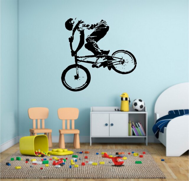 Bmx Sticker, Vinyl Wall Art Sticker, Transfer, Mural, Stencil, Easy To Apply, Instructions Included - image 1