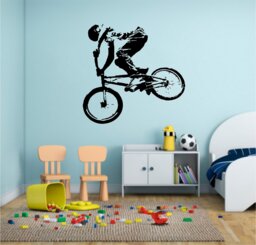 Bmx Sticker, Vinyl Wall Art Sticker, Transfer, Mural, Stencil, Easy To Apply, Instructions Included - thumbnail 1