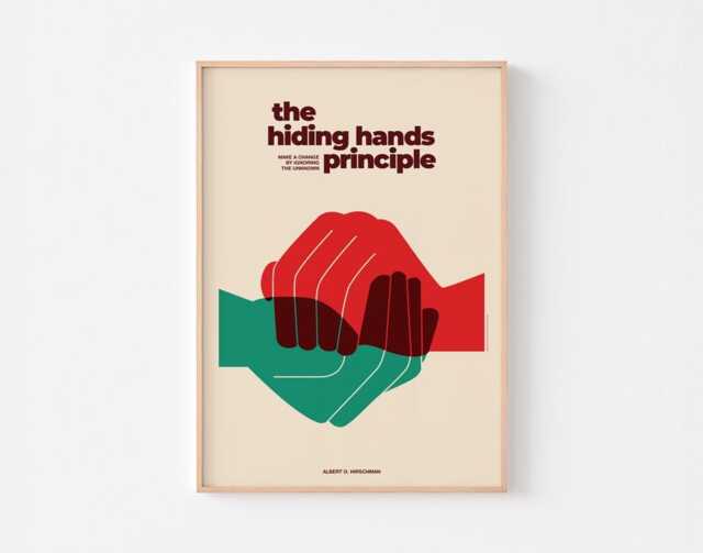 Hiding Hands Principle Poster Print - Mid Century Modern Philosophy Theory Tom Eckersley Bauhaus Paul Rand 20-40% Off + Free Shipping