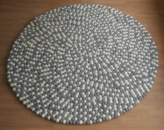 200 cm Diameter Gray Natural Color Nursery Area Rugs Living Room Decoration Floor Mat Home & Office - image 1
