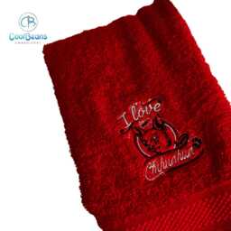 Chihuahua Dog Towel - Personalised Face Cloth/Hand Bath Embroidered - thumbnail 2