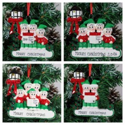 Personalized Carolers Family Christmas Ornament, Keepsake Tree Decoration - thumbnail 1