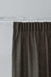 Forest Green Linen Curtain - Pencil Pleat, Natural Flax Fabric, Handmade For Cozy, Nature-Inspired Interiors, Drapery - thumbnail 1