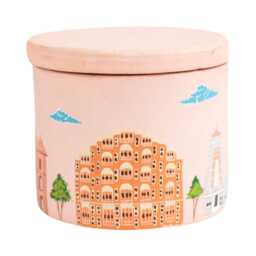Artisan Soy Wax Candle, Terracotta Jar With Miniature Art, Hawa Mahal Architectural Motif - thumbnail 3
