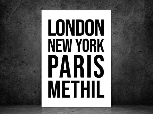Methil Iconic Bold Town Scotland Print Poster - Fife Gift Bespoke A5 A4 A3 Framed Or Unframed - image 1