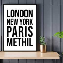 Methil Iconic Bold Town Scotland Print Poster - Fife Gift Bespoke A5 A4 A3 Framed Or Unframed - thumbnail 2