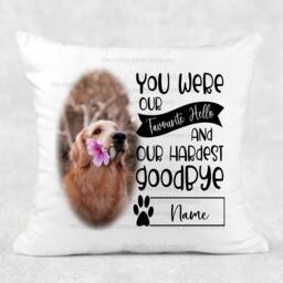 You Were My Favourite Hello & Hardest Goodbye Cover Pillow Case Custom Gift With Photo, Pet Memorial, Personalised Cushion Cover - thumbnail 2