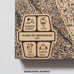Wachusett Mountain Massachusetts Ski Trail Map - Engraved Wood Wall Art, Winter Cabin Decor, Snowboard Poster, Personalized Family Gift - thumbnail 3
