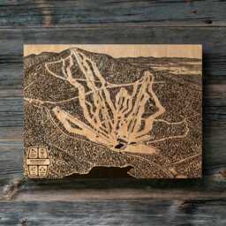 Wachusett Mountain Massachusetts Ski Trail Map - Engraved Wood Wall Art, Winter Cabin Decor, Snowboard Poster, Personalized Family Gift - thumbnail 2