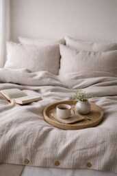 Soft Linen Bedding Set - Duvet Cover + 2 Pillowcases - Handmade in Lithuania