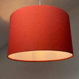 Burnt Orange Cotton Drum Lampshade, Terracotta Ceiling Shade - thumbnail 2