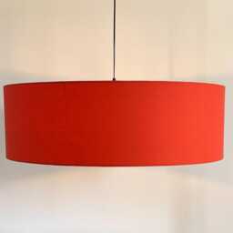 Burnt Orange Cotton Drum Lampshade, Terracotta Ceiling Shade - thumbnail 3