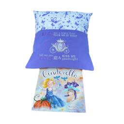 Cinderella Book Cushion Embroidered Carriage, Purple Girls Bedroom Decor - thumbnail 3