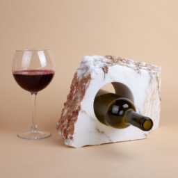 Handmade Lilac Marble Wine Bottle Holder - Unique Stone Rack