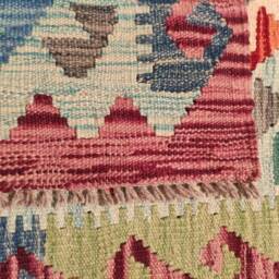 Kilim Runner, Handmade Artisan Afghan Turkish Aztec Reversible Wool Runner Rug 195x75 cm - thumbnail 3