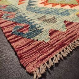 Kilim Runner, Handmade Artisan Afghan Turkish Aztec Reversible Wool Runner Rug 195x75 cm - thumbnail 2