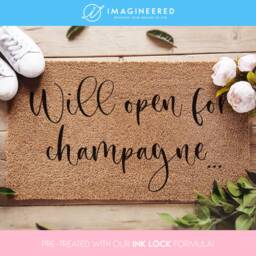 Will Open For Champagne Doormat - Welcome Mat Custom Personalized Door Housewarming Realtor Client Gift New Home - thumbnail 1