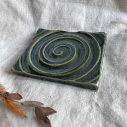 Green Soap Dish, Rectangular Bathroom Tray, Handmade Kitchen Pottery, Household Holder, Thrown Textured Dishes - thumbnail 2