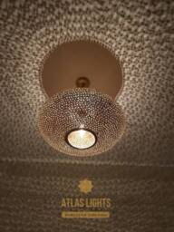 Moroccan Pendant Light Handmade Brass Hanging Lamp, Home Decor Lighting - thumbnail 1