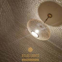 Moroccan Pendant Light Handmade Brass Hanging Lamp, Home Decor Lighting - thumbnail 4