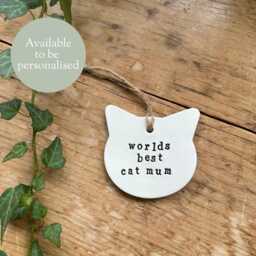 Funny Cat Decor Sign Rude Clay Wall Art - Quirky Lady Gift, Birthday Gift Idea - thumbnail 3