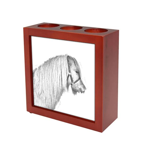 Shetland Pony - Wooden Stand For Candles/Pens With The Image Of A Horse New Collection - image 1