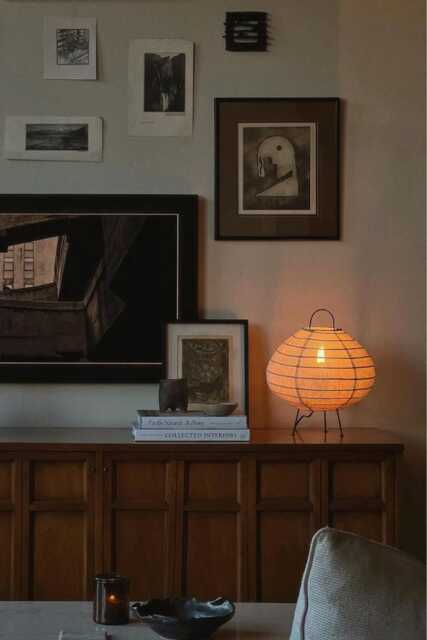 Linen Atlas Table Lamp Japandi Bedside Light, Scandi Neutral Decor - image 1