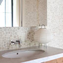 Linen Atlas Table Lamp Japandi Bedside Light, Scandi Neutral Decor - thumbnail 2