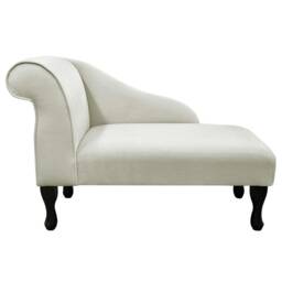 Handmade Cream Velvet Mini Chaise Longue Small Sofa Daybed - thumbnail 3