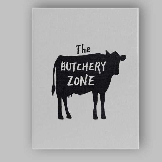 Rustic Butchery Cow Silhouette Farmhouse Typography Canvas Wall Art Print Decor Picture Ready To Hang - image 1