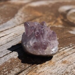 Hand Carved Round Amethyst Geode Blue Chalcedony Crystal, Aesthetic Decor Stone - thumbnail 2