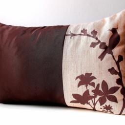 Apricot Peach Cardinal Print Throw Pillow Faux Linen, 12x18 - thumbnail 2
