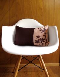 Apricot Peach Cardinal Print Throw Pillow Faux Linen, 12x18 - thumbnail 1