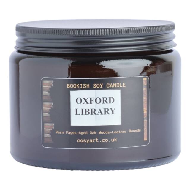 Oxford Library Scented Candle Oak Wood, Tobacco, Dark Plum Soy Candle - image 1