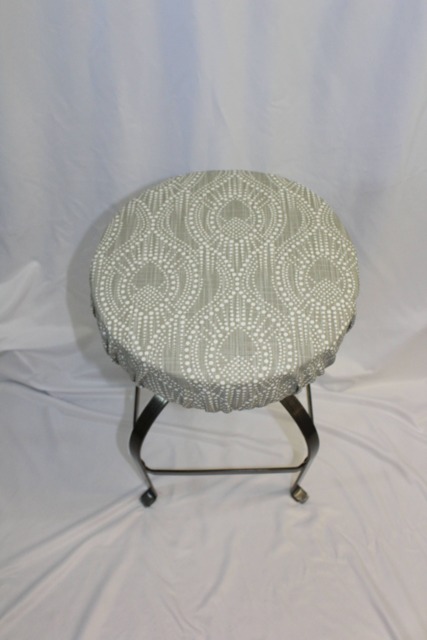 Elasticized Round Bar Stool Cover Regal Gray Slub, 14 - image 1