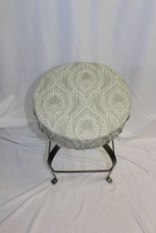 Elasticized Round Bar Stool Cover Regal Gray Slub, 14 - thumbnail 1