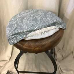 Elasticized Round Bar Stool Cover - Fabric Alyssa Regal Slub Canvas - thumbnail 4