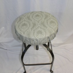 Elasticized Round Bar Stool Cover Regal Gray Slub, 14 - thumbnail 3
