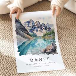 Banff Travel Print, National Park, Prints, Canada Wall Decor, Illustrated Gift - thumbnail 2